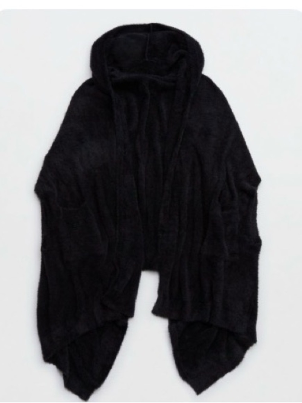 Aerie Marshmallow Cape Scarf Cozy Black Hooded Wrap